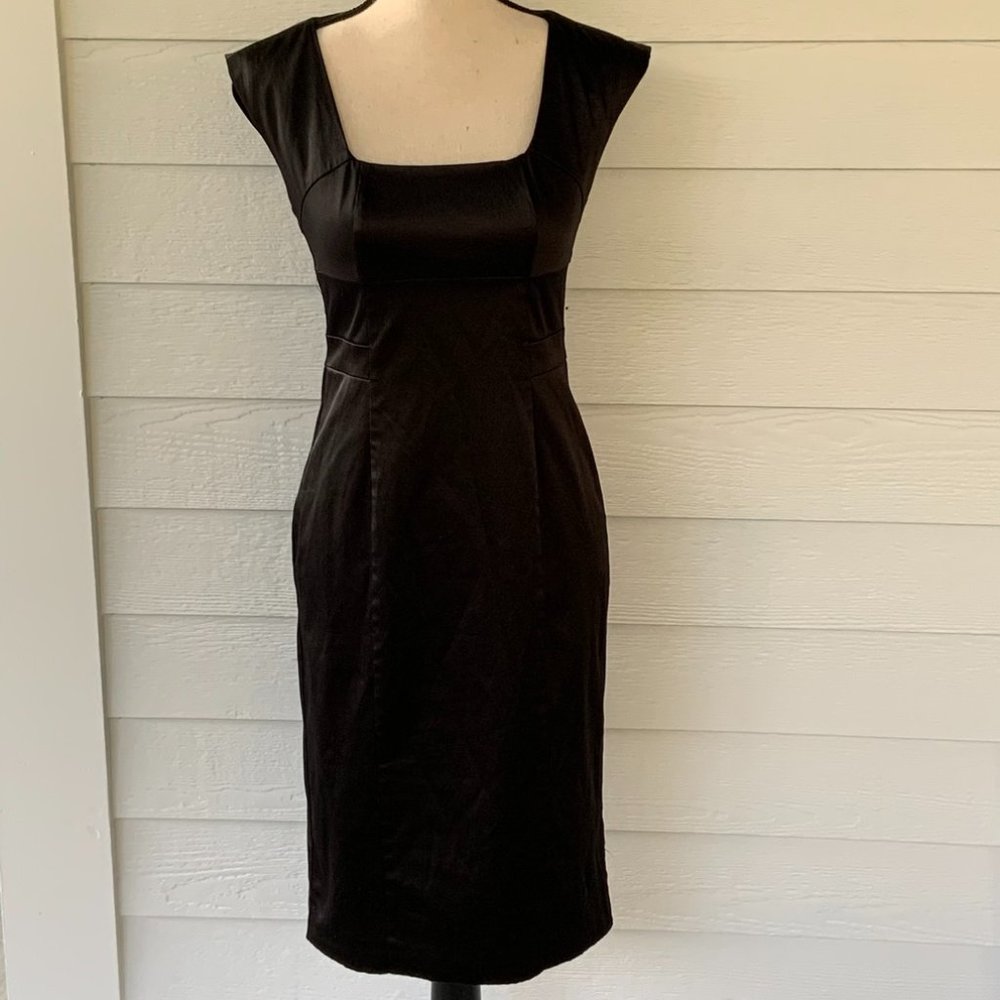 Banana Republic Black Satin Dress Bodycon 2